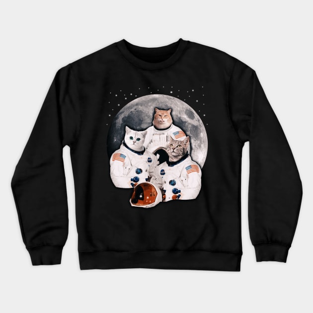 Catstronauts Funny Cat Lover Astronaut Galaxy Men and Women Crewneck Sweatshirt by Blink_Imprints10